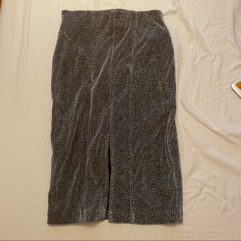 Glittering midi skirt